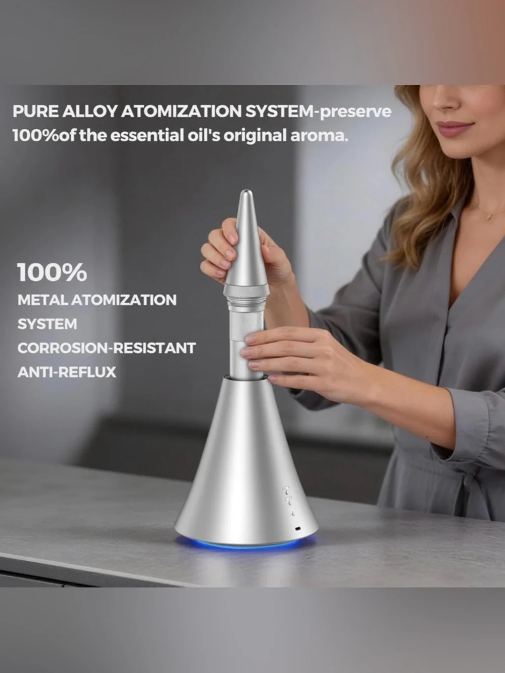 Black Smart Waterless Home Fragrance Diffuser